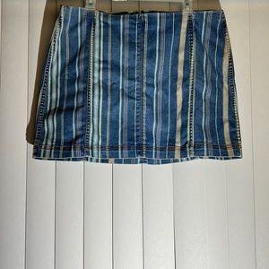 22- Multicolor blue Jean Skirt-meet me live Friday evening for details/questions